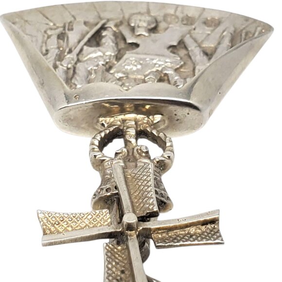 Dutch Sterling Silver Tavern Scene Windmill Shovel Spoon #22670 - Picture 5 of 9